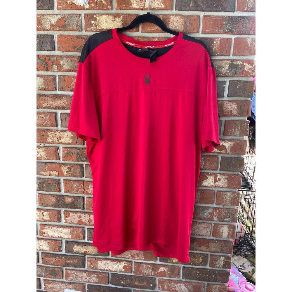 Spyder Men's  xxl Active Shirt Moisture Wicking Short Sleeve Breathable Stretch